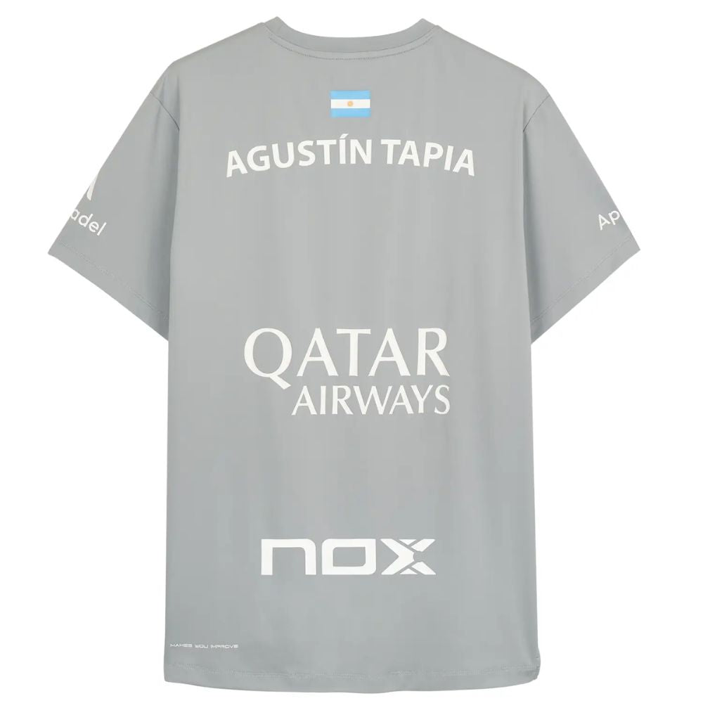 Sponsored Padel Nox AT10 T-Shirt, Gray – Agustin Tapia