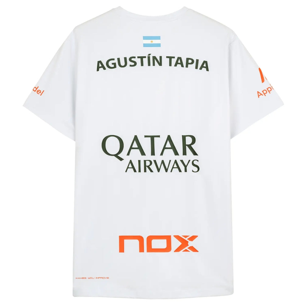Sponsored Nox AT10 Padel T-Shirt White – Agustin Tapia