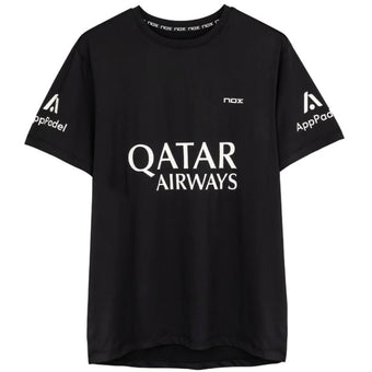 compare product T-shirt Padel Nox AT10 Sponsorizzata Nero – Agustin Tapia