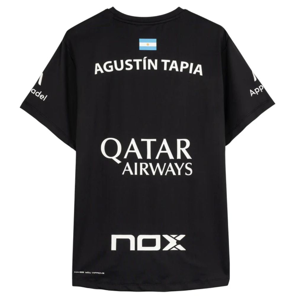 T-shirt Padel Nox AT10 Sponsorizzata Nero – Agustin Tapia