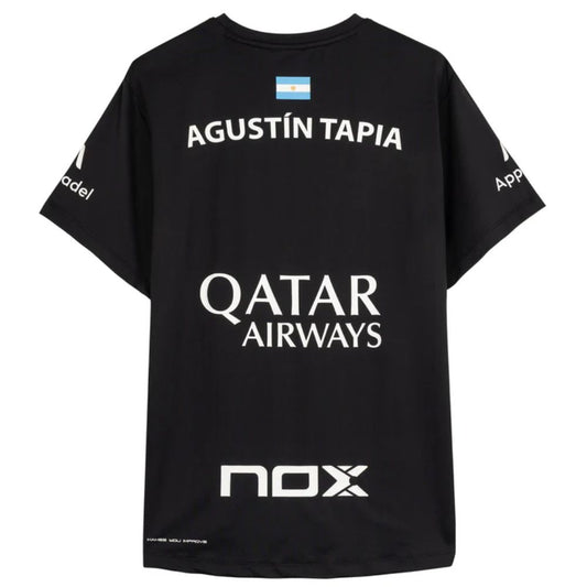 T-shirt Padel Nox AT10 Sponsorizzata Nero – Agustin Tapia