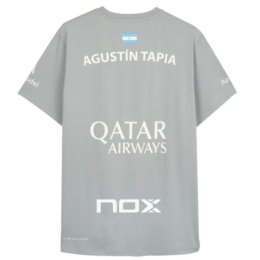T-shirt Padel Nox AT10 Sponsorizzata Grigio – Agustin Tapia