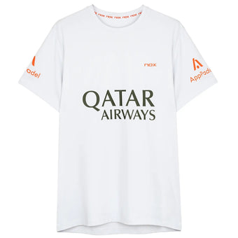 compare product T-shirt Padel Nox AT10 Sponsorizzata Bianco – Agustin Tapia