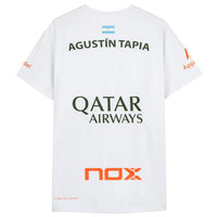 T-shirt Padel Nox AT10 Sponsorizzata Bianco – Agustin Tapia