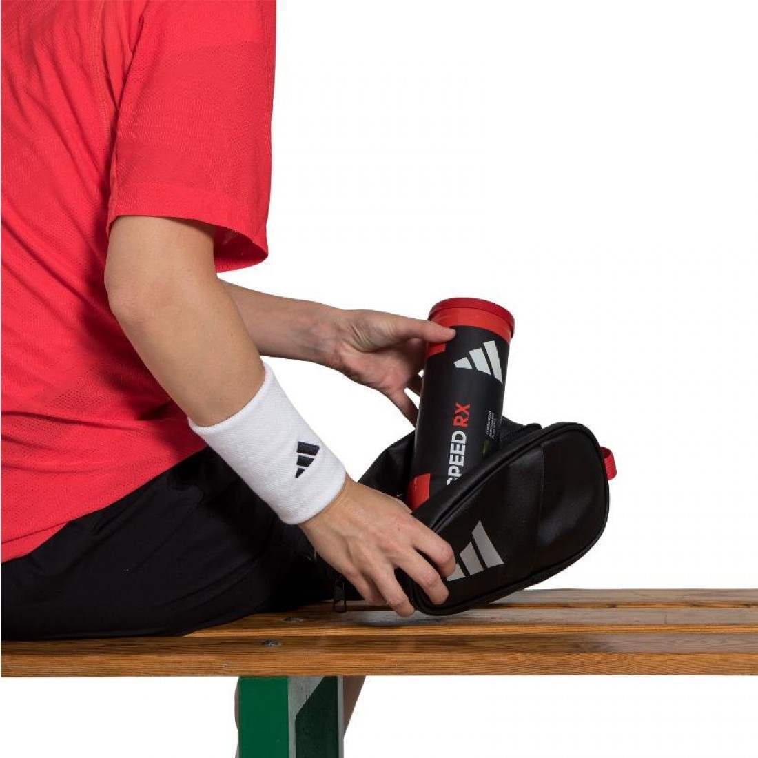 Adidas White and Green Wristbands